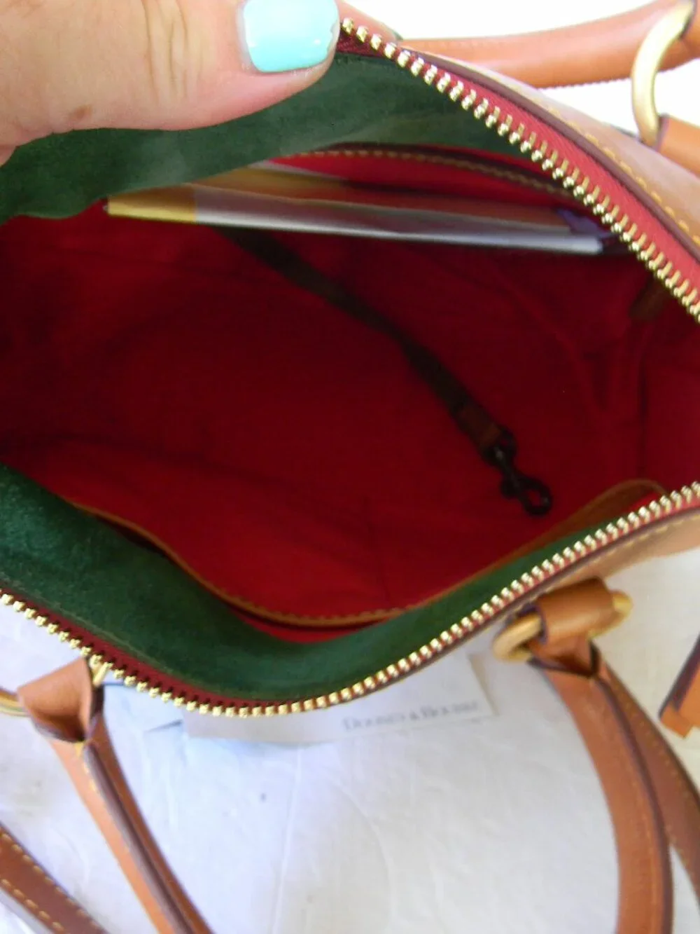 NWT DOONEY & BOURKE FLORENTINE LEATHER NATURAL TAN LEATHER SATCHEL 30 CROSSBODY